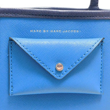 美品Marc by Marc JACOBSマークバイマークジェイコブス トートバッグ ハンドバッグ ポーチ付き 青_画像9