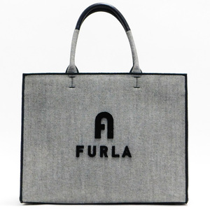 極美品Furlaフルラ トートバッグ ハンドバッグ オポチュニティ L グレー系 A4収納 お買上げ証あり