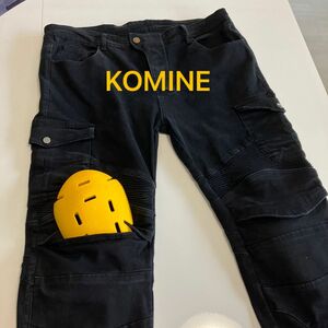 KOMINE メンズジーンズ ライディングパンツ プロテクター付き ツーリング オールシーズン ストレッチ素材