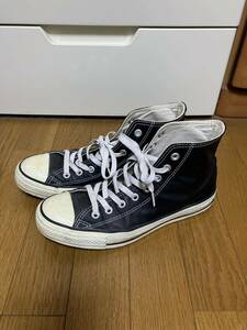 CONVERSE コンバース　ALLSTAR オールスター　黒　本革　レザー　ハイカットスニーカー　US 8 26.5cm ブラック　ALL STAR Hi シューズ