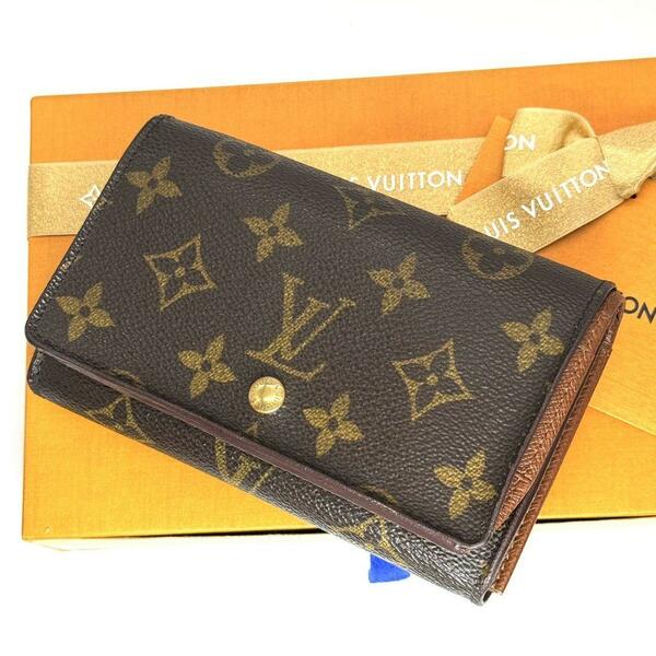 良品 ルイヴィトン モノグラム ポルトモネ ビエ トレゾール M61730 折り財布 L字ファスナー ユニセックス LOUIS VUITTON