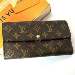 美品 ルイヴィトン モノグラム ポシェット ポルト モネ クレディ 長財布 M61725 ユニセックス LOUIS VUITTON