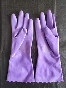 oka Moto Bill pearl rubber gloves vinyl gloves gloss . violet M size 