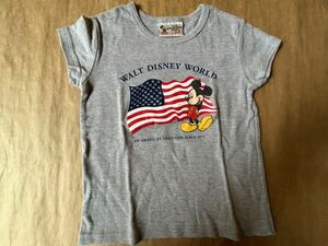 美品　ウォールトディズニーワールド KIDS 100 110 WDW Tシャツ　ミッキーマウス　アメリカ　半袖 Tシャツ グレー　ヴィンテージ