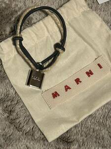 ★美品★MARNIマルニ 南京錠ブレスレット グレー Lサイズ ユニセックス★定価31900円★