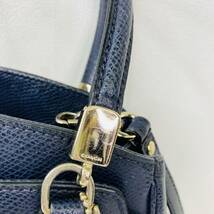 【中古】 COACH コーチ　2WAY ハンドバッグ　レザー　ネイビー　ショルダーバッグ_画像3