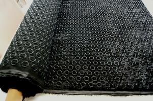 VPR4300 水玉刺繍ベルベット（黒色）カット売り