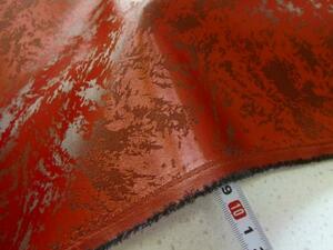 S1200 ボカシ織り・ポリ光沢サテン（赤×黒、112cm×5m）