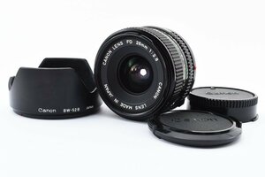 Canon New FD NFD 28mm f/2.8 MFレンズ FDマウント [美品] BW-52B レンズフード付き