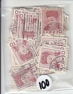 〒300-52　普通切手　第1次円単位　法隆寺壁画　使用済　 100枚　