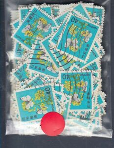 〒385-32　普通切手　花・貝・文化財　菜の花と蝶　使用済　200枚　