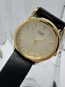 【CITIZEN】腕時計　クォーツ　中古品　稼動品　99-4ゴールド文字盤 