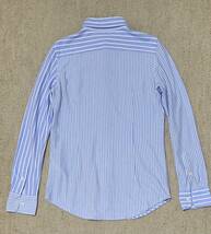 美品 良品 ラルフローレン ニット製 青ストライプ オックスフォード ボタンダウンシャツ Mサイズ RALPH LAUREN KNIT OXFORD SHIRTS_画像2