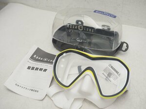 新品 AQUALUNG アクアラング REVEAL X1 リヴィール X1マスク 1眼タイプ ブラックシリコン ケース付き カラー:WT/YL [3F29-59983]