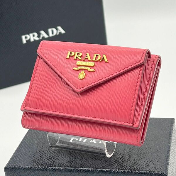 ★美品★PRADA プラダ コンパクトウォレット ヴィッテロムーブ サフィアーノ