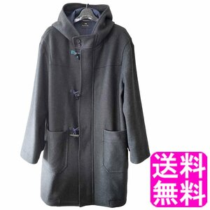  free shipping [ limited amount ][ used ] Paul Smith Paul Smith melt n duffle coat double Zip hood dark gray men's L size 