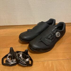  б/у SHIMANO XC5 41 SHXC501M PD-M530 крепления обувь SPD SM-SH51 Shimano шоссейный велосипед обувь SHIMANO черный комплект 