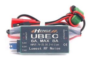 ☆HENGE UBEC 出力5V/7.4V 6A max 8A 入力7～25.5V☆レギュレーター 受信機 サーボ 飛行機 ヘリ ドローン 電動 エンジン