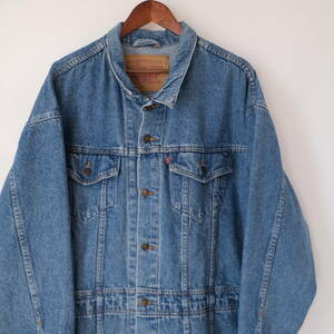 90s【 Levi's 】リーバイス 70596 デカタグ アイスウォッシュ デニム コート ジャケット Gジャン USA製 / L / ブルー / ビンテージ 古着