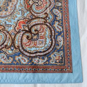  dead stock [ Europe Vintage ] cotton peiz Lee pattern bandana / light blue light blue series / France Work 
