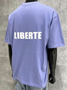 LIBERTE　リベルテ　紫　L　ボックスロゴ　ビッグシルエット半袖Tee　オーバーサイズ　ヘビーウェイト　メンズ　レディース