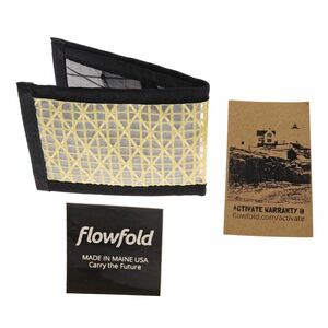 【USA製・廃番】Flowfold 米国紙幣用ウォレット イエロー ヨットレースの帆布×内地X-Pac ステッカーおまけ