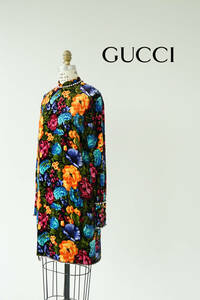 GUCCI グッチ フラワー 花柄 ビジュー ワンピース size 36 493149 0217792