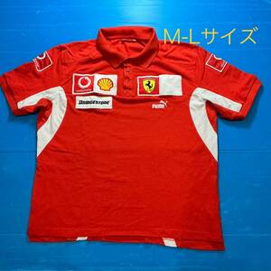 Used F1 フェラーリ プーマ ポロシャツ(M-L) Puma Ferrari polo shirt 使用感あり