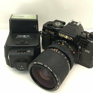 MINOLTA X-700 / MD ZOOM 28-85mm 1:3.5-4.5 一眼レフカメラ 付属品付き ジャンク 中古【UW050047】の画像1