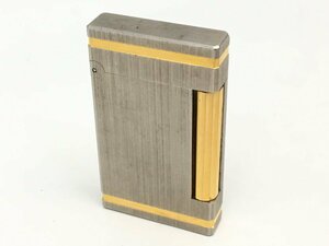  Dupont gas lighter line D silver × Gold present condition delivery used [UW050333]