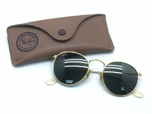 RAY-BAN レイバン W0603 ラウンド サングラス 度あり グリーン × ゴールド ケース付き 中古【UW050506】