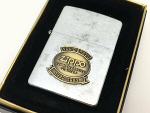 ■Zippo SOLID BRASS 1932-1982 オイルライター シルバー 箱付き 火花あり 中古【UW050586】