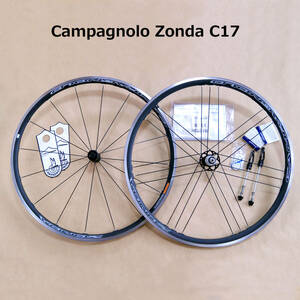 【送料無料】Campagnolo カンパニョーロ ZONDA ゾンダ C17 ホイール 前後セット 700C 良品 シマノフリー