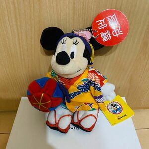 DISNEY ON TOUR ディズニーオンツアー　沖縄限定　沖縄民族衣装ミニー　ボールチェーンつき　美品　ぬいぐるみ　人形　レア