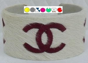 (COLOURS) superior article # is lako× metal material # white × bordeaux # here Mark embroidery # bangle #01A#CHANEL