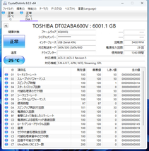 使用1360時間 東芝 TOSHIBA DT02ABA600V 6TB 3.5インチ SATA HDD (AVコマンド対応) (2022年製) _画像7