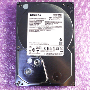 使用1360時間 東芝 TOSHIBA DT02ABA600V 6TB 3.5インチ SATA HDD (AVコマンド対応) (2022年製) 