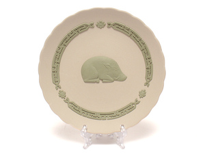  прекрасный товар Wedgwood year tray украшение тарелка . главный кабан inosisi..12cm YEAR TRAY WILD BOAR 2007 jasper 