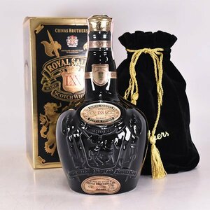 1円～★ロイヤル サルート 21年 LXX 陶器ボトル ＊巾着袋 箱付 700ml/1,320g 40% スコッチウイスキー ROYAL SALUTE E260421