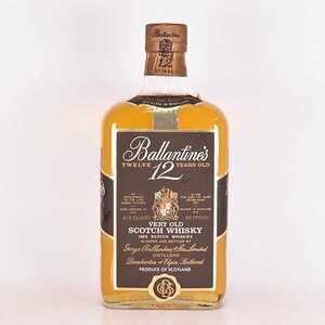 ★バランタイン 12年 ベリーオールド 角瓶 ★赤青旗 4/5QUART 43% スコッチウイスキー Ballantine's E260155