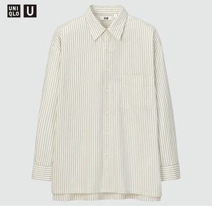 UNIQLO U ユニクロユー 22AWオーバーサイズストライプシャツ(長袖)L