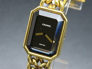1 иен ~! утиль * стандартный товар CHANEL Chanel H0001 Premiere L GP кварц чёрный бриллиант ru оригинальный breath женские наручные часы TTKLG6