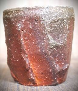  popular author * Yoshioka ..* Bizen kiln change . shochu cup D*. flax 