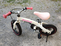 【引取限定】へんしんバイク Henshin Bike ホワイト×ピンク 限定カラー？ バランスバイク ぺダル一式セット_画像1