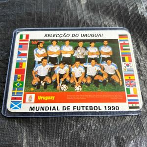 1990 イタリアワールドカップ　カレンダートレーディングカード　ウルグアイ代表　Mundial De Futebol 1990 Italia 