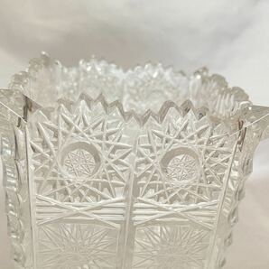 ボヘミアンガラス チェコスロバキア 花瓶 フラワーベース クリスタル 箱あり ボヘミアン グラス BOHEMIAN GLASS クリスタルガラス 花器 の画像6