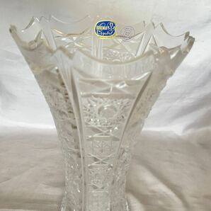 ボヘミアンガラス チェコスロバキア 花瓶 フラワーベース クリスタル 箱付 ボヘミアン グラス BOHEMIAN GLASS クリスタルガラス 花器 【2】の画像3