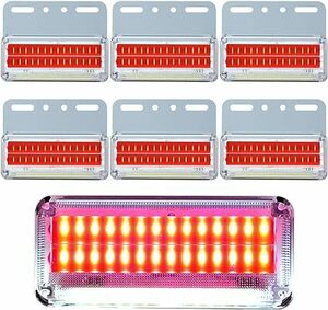 サイドマーカーランプ 24v led トラック用品 トレーラー デコトラ ダウンライト マーカー 防水 撥水 ランプ レッド 赤 6個 セット