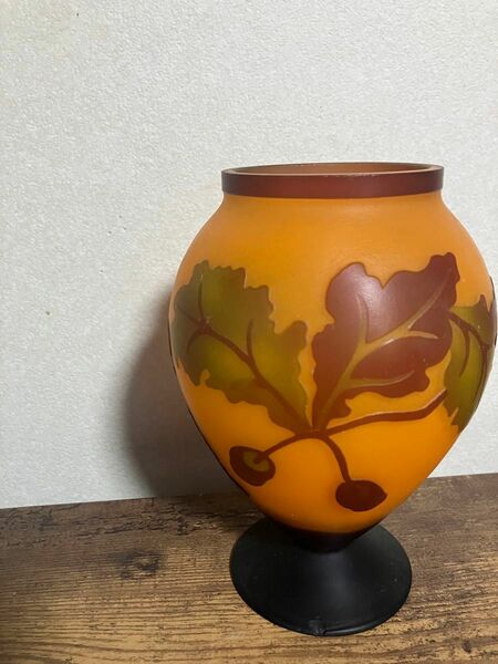 ガレ調　ガラス工芸　花瓶 フラワーベース 花器 花入 陶器 壺 インテリア　ディスプレイ