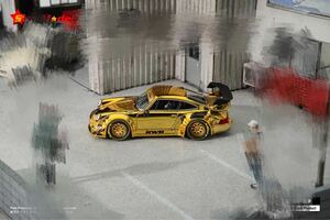 1/64 star model Rauh-Welt ポルシェ RWB 964 GT クロームゴールド